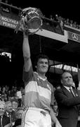 1 September 1985; Offaly captain Pat Fleury lifts the Liam MacCarthy Cup after his side defeated Galway. All Ireland Hurling Final, Offaly v Galway, Croke Park, Dublin. Picture credit; Connolly Collection/SPORTSFILE