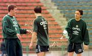 Gary Kelly splashes Harte and Dunne  at end of session in STEAUA Stadium ( where the 2 games are ) Pic David