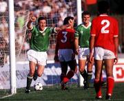 File Pic: John Aldridge scores v Malta in Valetta to sent the Rep. of Ireland through to the 1990 World Cup Finals in Italy.  Soccer. Pic: Ray McManus SPORTSFILE.