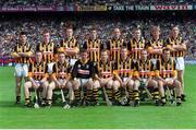 10 September 2000; The Kilkenny team, back row, left to right, Philip Larkin, Noel Hickey, Henry Shefflin, John Hoyne, Andy Comerford, Peter Barry, John Power, Éamon Kennedy, front row, left to right, Michael Kavanagh, Charlie Carter, James McGarry, Willie O'Connor, Denis Byrne, DJ Carey, and Brian McEvoy.  Kilkenny v Offaly, All Ireland Senior Hurling Championship Final, Croke Park, Dublin. Picture credit; Matt Browne/SPORTSFILE