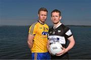 15 June 2015; Roscommon's Niall Daly, left, and Sligo's Mark Breheny in attendance at the Connacht GAA Football Senior Championship Semi-Final Preview. Rosses Point, Sligo. Picture credit: Ramsey Cardy / SPORTSFILE