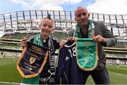 13 June 2015; Scotland and Republic of Ireland supporters exchange pennants before the game. UEFA EURO 2016 Championship Qualifier, Group D, Republic of Ireland v Scotland, Aviva Stadium, Lansdowne Road, Dublin. Picture credit: David Maher / SPORTSFILE