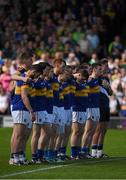 14 June 2015; The Tipperary team stand together for the national anthem before the game. Munster GAA Football Senior Championship Semi-Final, Kerry v Tipperary. Semple Stadium, Thurles, Co. Tipperary. Picture credit: Ray McManus / SPORTSFILE