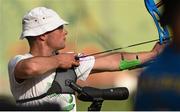 16 June 2015; Ireland's Darren Wallace competes in the Archery Men's Individual Ranking Round event. 2015 European Games, Tofiq Bahramov Stadium, Baku, Azerbaijan. Picture credit: Stephen McCarthy / SPORTSFILE