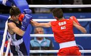 16 June 2015; Muhammad Ali, Great Britain, right, exchanges punches with Alexandr Riscan, Moldova, during their Men's Boxing Fly 52kg Round of 32 bout. 2015 European Games, Crystal Hall, Baku, Azerbaijan. Picture credit: Stephen McCarthy / SPORTSFILE
