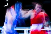 16 June 2015; Iurii Shestak, Ukriane, right, and Riccardo D'Andrea, Italy, exchange punches during their Men's Boxing Bantam 56kg Round of 32 bout. 2015 European Games, Crystal Hall, Baku, Azerbaijan. Picture credit: Stephen McCarthy / SPORTSFILE