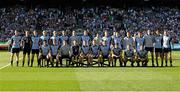 22 September 2013; The Dublin squad, back row, left to right, Shane Carthy, Shane Supple, Kevin Nolan, Dean Rock, Paul Mannion, James McCarthy, Nicky Devereaux, Michael Darragh MacAuley, Paddy Andrews, Ciarán Kilkenny, Bernard Brogan, Alan Brogan, Kevin O'Brien, Declan O'Mahony, Michael Fitzsimons, Paul Flynn, front row, left to right, Cian O'Sullivan, Ger Brennan, Diarmuid Connolly, Stephen Cluxton, Philip McMahon, Jonny Cooper, Darren Daly, Rory O'Carroll, Jack McCaffrey, and Bryan Cullen. GAA Football All-Ireland Senior Championship Final, Dublin v Mayo, Croke Park, Dublin. Picture credit: Ray McManus / SPORTSFILE