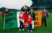 16 May 1995; Liverpool supporters make a presentation to Jamie Redknapp. UCD v Liverpool, UCD Centenary Season 1994-1995 Lansdowne Road, Dublin. Picture credit Brendan Moran/SPORTSFILE.