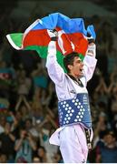 17 June 2015; Aykhan Taghizade, Azerbaijan, celebrates his victory over Karol Robak, Poland, following their Men's Taekwondo 68kg Gold Medal bout. 2015 European Games, Crystal Hall, Baku, Azerbaijan. Picture credit: Stephen McCarthy / SPORTSFILE