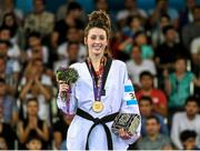 17 June 2015; Jade Jones, Great Britain, after receiving her Women's Taekwondo 57kg Gold Medal. 2015 European Games, Crystal Hall, Baku, Azerbaijan. Picture credit: Stephen McCarthy / SPORTSFILE