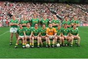 18 August 1996; The Meath team, back row, left to right, Trevor Giles, Graham Geraghty, John McDermott, Jimmy McGuinness, Martin O'Connell, Brendan Reilly, Barry Callaghan, front row, left to right, Paddy Reynolds, Evan Kelly, Colm Coyle, Mark O'Reilly, Conor Martin, Tommy Dowd, Darren Fay, Enda McManus. All-Ireland Football Semi-Final, Meath v Tyrone, Croke Park, Dublin. Picture credit; Brendan Moran / SPORTSFILE