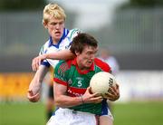 9 August 2008; Cathal Freeman,Mayo, in action against Aaron McCarey, Monaghan . ESB GAA Football All-Ireland Minor Championship Quarter-Final, Mayo v Monaghan, Pearse Park, Longford. Picture credit: Oliver McVeigh / SPORTSFILE