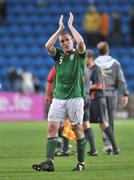 20 August 2008; Republic of Ireland's Richard Dunne applauds the supporters at the end of the game. International Friendly, Norway v Republic of Ireland, Ullevall Stadium, Oslo, Norway. Picture credit: David Maher / SPORTSFILE
