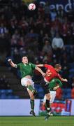 20 August 2008; Richard Dunne, Republic of Ireland, in action against Erik Nevland, Norway. International Friendly, Norway v Republic of Ireland, Ullevall Stadium, Oslo, Norway. Picture credit: David Maher / SPORTSFILE
