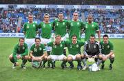 20 August 2008; The Republic of Ireland team, back row, left to right, Glenn Whelan, Kevin Doyle, John O'Shea, Richard Dunne and Steven Reid. Front row, left to right, Aiden McGeady, Robbie Keane, Damien Duff, Kevin Kilbane, Shay Given and Steve Finnan. International Friendly, Norway v Republic of Ireland, Ullevall Stadium, Oslo, Norway. Picture credit: David Maher / SPORTSFILE