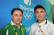 21 August 2008; Boxing head coach Billy Walsh and technical coach Zaur Antia, left, after a press conference in the Athlete's Village. Beijing 2008 - Games of the XXIX Olympiad, National Stadium, Athlete's Village, Beijing, China. Picture credit: Ray McManus / SPORTSFILE
