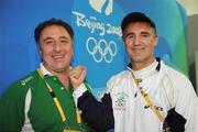 21 August 2008; Boxing head coach Billy Walsh and technical coach Zaur Antia, left, after a press conference in the Athlete's Village. Beijing 2008 - Games of the XXIX Olympiad, National Stadium, Athlete's Village, Beijing, China. Picture credit: Ray McManus / SPORTSFILE