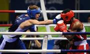 22 August 2008; Alexis Vantine, left, France, in action against Felix Diaz, Dominican Republic, in their semi-final bout of the Light Welter weight, 64kg, contest. Beijing 2008 - Games of the XXIX Olympiad, Beijing Workers' Gymnasium, Olympic Green, Beijing, China. Picture credit: Brendan Moran / SPORTSFILE