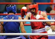 22 August 2008; Darren Sutherland, Ireland, in action against James Degale, in blue, Great Britain, during their semi-final bout in the Middleweight, 75kg, contest. Beijing 2008 - Games of the XXIX Olympiad, Beijing Workers' Gymnasium, Olympic Green, Beijing, China. Picture credit: Brendan Moran / SPORTSFILE