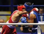 22 August 2008; Darren Sutherland, Ireland, in action against James Degale, in blue from Great Brittan, during their semi-final bout of the Middle weight, 75kg, contest. Beijing 2008 - Games of the XXIX Olympiad, Beijing Workers Gymnasium, Olympic Green, Beijing, China. Picture credit: Ray McManus / SPORTSFILE