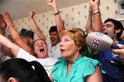 22 August 2008; Maura Egan, mother of Irish Boxer Kenny Egan, during her sons victory in his semi-final bout in the Light Heavyweight, 71kg, contest at the Beijing 2008 Olympics Games, China. Clondalkin, Dublin. Picture credit: Pat Murphy / SPORTSFILE