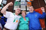 22 August 2008; Maura and Paul Egan, parents of Irish Boxer Kenny Egan, with Gerard Flemming, right, Neilstown boxing club, celebrate after Kenny's victory in his semi-final bout in the Light Heavyweight, 71kg, contest at the Beijing 2008 Olympics Games, China. Clondalkin, Dublin. Picture credit: Pat Murphy / SPORTSFILE