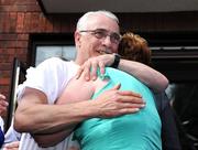 22 August 2008; Maura and Paul Egan, parents of Irish Boxer Kenny Egan, celebrate after Kenny's victory in his semi-final bout in the Light Heavyweight, 71kg, contest at the Beijing 2008 Olympics Games, China. Clondalkin, Dublin. Picture credit: Pat Murphy / SPORTSFILE
