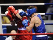 22 August 2008; Kenny Egan, Ireland, in action against Tony Jeffries, in red from Great Brittan, during their semi-final bout of the Light Heavy weight, 81kg, contest. Beijing 2008 - Games of the XXIX Olympiad, Beijing Workers Gymnasium, Olympic Green, Beijing, China. Picture credit: Ray McManus / SPORTSFILE