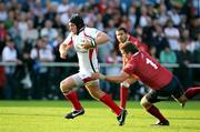 22 August 2008; David Pollock, Ulster, in action against Greg Holmes, Queensland Reds. Pre-Season Friendly, Ulster v Queensland Reds, Ravenhill Park, Belfast, Co. Antrim. Picture credit: Oliver McVeigh / SPORTSFILE