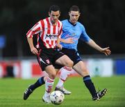 22 August 2008; Mark Farren, Derry City, in action against Alan McNally, UCD. eircom League of Ireland Premier Division, UCD v Derry City, UCD Bowl, Dublin. Picture credit: Brian Lawless / SPORTSFILE