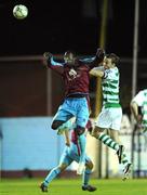 22 August 2008; Ibrahima Iyane Thiam, Drogheda United, in action against Aidan Price, Shamrock Rovers. eircom League of Ireland Premier Division, Drogheda United  v Shamrock Rovers, United Park, Drogheda, Co. Louth. Photo by Sportsfile