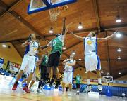23 August 2008; Jonathan Peoples, Notre Dame, in action against Sigurour Porvaldsson, left, and Jakob Siguroarson, Iceland. Emerald Hoops Day 3, Notre Dame v Iceland, National Basketball Arena, Tallaght, Co. Dublin. Picture credit: Stephen McCarthy / SPORTSFILE