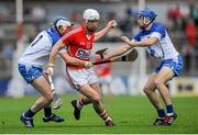 17 June 2015; David Geary, Cork, in action against, Kieran Bannett, left, and Colin Dunford, Waterford. Bord Gáis Energy Munster GAA Hurling U21 Championship, Quarter-Final, Cork v Waterford, Páirc Ui Rinn, Cork. Picture credit: Eoin Noonan / SPORTSFILE