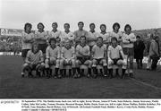 26 September 1976; The Dublin team, back row, left to right, Kevin Moran, Anton O'Toole, Seán Doherty, Jimmy Keaveney, Paddy Cullen, John McCarthy, Tommy Drumm, Bernard Brogan, Bobby Doyle, front row, left to right, Brian Mullins, Robbie Kelleher, Pat O'Neill, Tony Hanahoe, David Hickey, Gay O'Driscoll ahead of the GAA All-Ireland Football Championship Final match between Dublin and Kerry at Croke Park in Dublin. Photo by Connolly Collection/Sportsfile