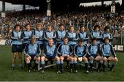 25 September 1977; The Dublin team, back row, left to right, Kevin Moran, Anton O'Toole, Seán Doherty, Jimmy Keaveney, Paddy Cullen, Tommy Drumm, John McCarthy, Bernard Brogan, Bobby Doyle. Front row, left to right, Brian Mullins, Pat O'Neill, Tony Hanahoe, David Hickey, Robbie Kelleher, Gay O'Driscoll. All Ireland GAA Senior Football Championship Final, Dublin v Armagh, Croke Park, Dublin. Picture credit: Connolly Collection  / SPORTSFILE