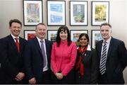 18 June 2015; Left to right, Dr. David Keegan, Consultant Vitreo-Retinal Surgeon, Dr. Peter O'Gorman, Consultant Haematologist, Mary Day, CEO of Mater Hospital, Rita Shah, Co-Founder of Shabra Charity Foundation, and Dr. Joseph Galvin, Consultant Cardiologist, at the launch of the Shabra Charity Fundraising for the Genomic Sequencing Equipment for the Mater Hospital. Croke Park, Dublin. Picture credit: Cody Glenn / SPORTSFILE