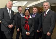 18 June 2015; Left to right, Pat Keogh, Brendan McCardle, Rita Shah, Anthony McCann and Michael Hickey at the launch of the Shabra Charity Fundraising for the Genomic Sequencing Equipment for the Mater Hospital. Croke Park, Dublin. Picture credit: Cody Glenn / SPORTSFILE