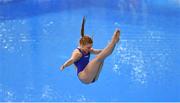 19 June 2015; Josefin Schneider, Germany, competes in the preliminary round of the Women's Diving 1m Springboard event. 2015 European Games, European Games Park, Baku, Azerbaijan. Picture credit: Stephen McCarthy / SPORTSFILE