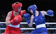 19 June 2015; Ceire Smith, Ireland, right, exchanges punches with Camilla Johansen, Norway, during their Women's Boxing Fly 51kg Round of 16 bout. 2015 European Games, Crystal Hall, Baku, Azerbaijan. Picture credit: Stephen McCarthy / SPORTSFILE