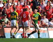 24 August 2008; Kieran Donaghy, right, Kerry, has words with Donncha O'Connor and Ger Spillane, no. 6, Cork. GAA Football All-Ireland Senior Championship Semi-Final, Kerry v Cork, Croke Park, Dublin. Photo by Sportsfile