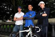26 August 2008; Riders, from left, David O'Loughlin, Pezula, Marco Pinotti, Team Columbia, and Irish National Champion Dan Martin, Garmin Chipotle H30, at a photocall ahead of tomorrow's start of the Tour of Ireland. Tour of Ireland Press Conference, Crowne Plaza Hotel, Dublin. Picture credit: Stephen McCarthy / SPORTSFILE