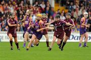 24 August 2008; Deirdre Codd, Wexford, in action against Lorraine Ryan, right, and Deirdre Burke, Galway. Gala All-Ireland Camogie Semi-Final, Wexford v Galway, Nowlan Park, Kilkenny. Picture credit: Matt Browne / SPORTSFILE