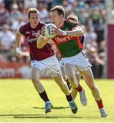 14 June 2015; Donal Vaughan, Mayo, in action against Gary Sice, Galway. Connacht GAA Football Senior Championship Semi-Final, Galway v Mayo. Pearse Stadium, Galway. Picture credit: David Maher / SPORTSFILE