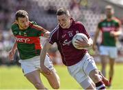 14 June 2015; Danny Cummins, Galway, in action against Keith Higgins, Mayo. Connacht GAA Football Senior Championship Semi-Final, Galway v Mayo. Pearse Stadium, Galway. Picture credit: David Maher / SPORTSFILE