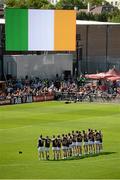 14 June 2015; The Galway team stand for the National Anthem before the game. Connacht GAA Football Senior Championship Semi-Final, Galway v Mayo. Pearse Stadium, Galway. Picture credit: Piaras Ó Mídheach / SPORTSFILE