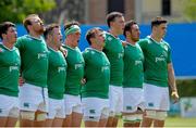 20 June 2015; Ireland players stand for the National Anthem. World Rugby U20' Championship 2015, 7th Place Play-Off, Ireland U20' v Scotland U20'. Picture credit: Roberto Bregani / SPORTSFILE