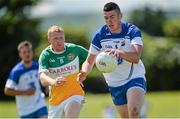 20 June 2015; Paul Whyte, Waterford, in action against Niall Darby, Offaly. GAA Football All-Ireland Senior Championship, Round 1A, Waterford v Offaly, Fraher Field, Dungarvan, Co. Waterford. Picture credit: Matt Browne / SPORTSFILE