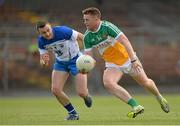 20 June 2015; Nigel Dunne, Offaly, in action against Tadhg O Huallachain, Waterford. GAA Football All-Ireland Senior Championship, Round 1A, Waterford v Offaly, Fraher Field, Dungarvan, Co. Waterford. Picture credit: Matt Browne / SPORTSFILE