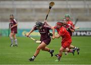 20 June 2015; Jessica Gill, Galway, in action against Leanne O'Sullivan, Cork. Liberty Insurance Senior Camogie Championship, Group 1, Cork v Galway, O'Connor Park, Tullamore, Co. Offaly. Photo by Sportsfile