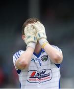 20 June 2015; Laois goalkeeper Graham Brody dejected after the final whistle. GAA Football All-Ireland Senior Championship, Round 1A, Laois v Antrim, O'Moore Park, Portlaoise, Co. Laois. Picture credit: Piaras Ó Mídheach / SPORTSFILE